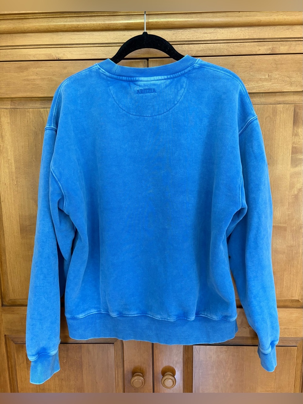 Aritzia Cozy Sweatfleece Perfect Crew Sweatshirt Sun-Faded Jazz Blue - Picture 4 of 8